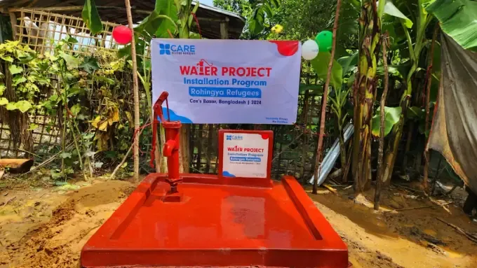 A newly installed CBB hand-pump at a Water Project site