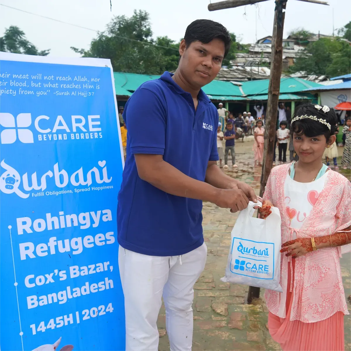 Fresh Qurbani meat shared with families in need